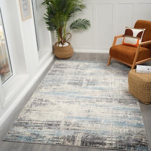 Avant Blue 2 ft. x 3 ft. Abstract Area Rug