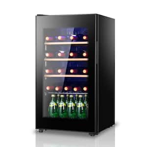 18 in. Single Zone Beverage and Wine Cooler in Black with Temp Control and Adjustable Feet