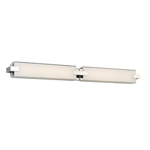 Bliss 36 in. Polished Nickel LED Vanity Light Bar and Wall Sconce, 3000K