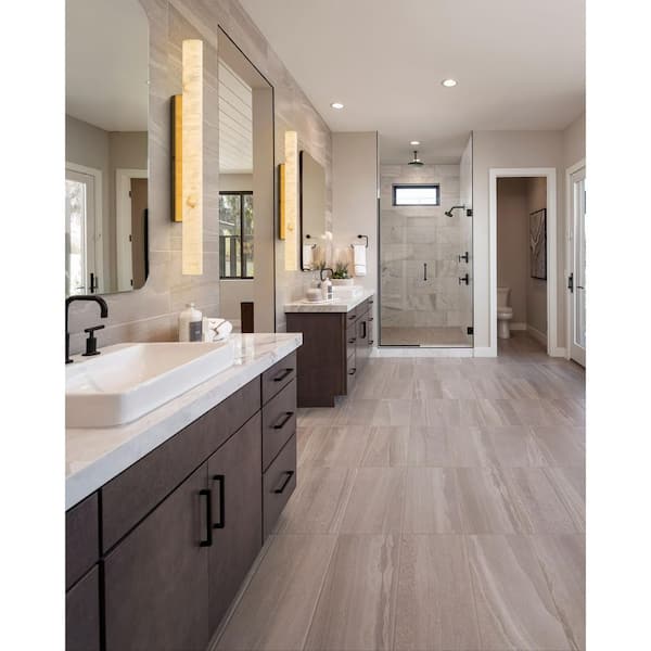 36 in. 1-Light Gold LED Wall Sconce, Natural Alabaster Modern Wall Light for Bedroom, Bathroom, Living Room