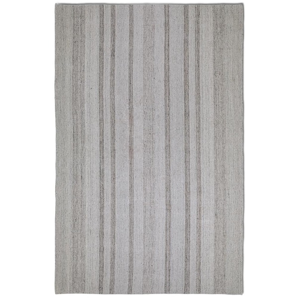 Simpli Home Hodges Ivory Grey 6 ft. x 9 ft. Rectangle Solid Pattern Polyester Wool Runner Rug
