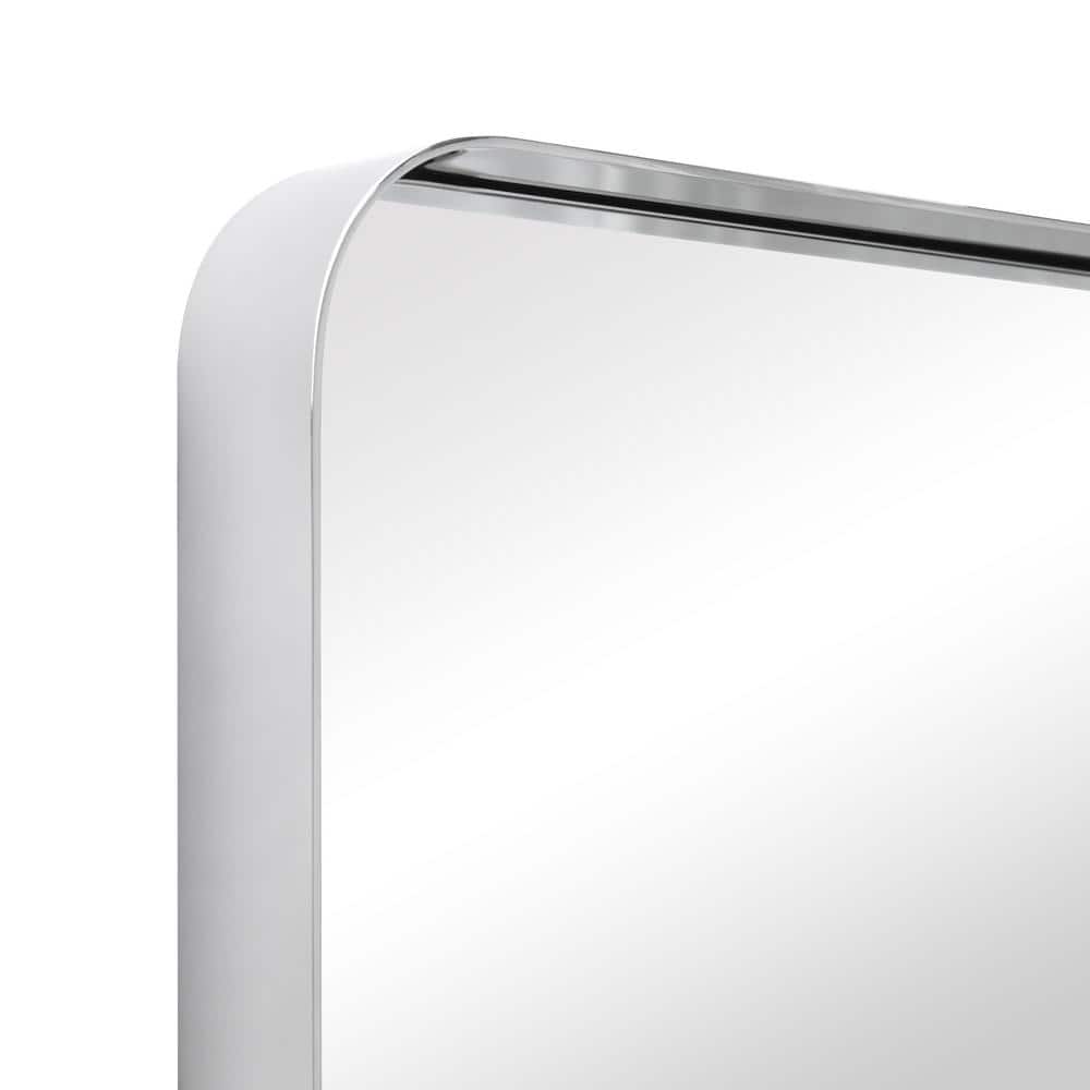 Sleek Silver Stainless Steel 22" x 30" Rectangular Wall Mirror