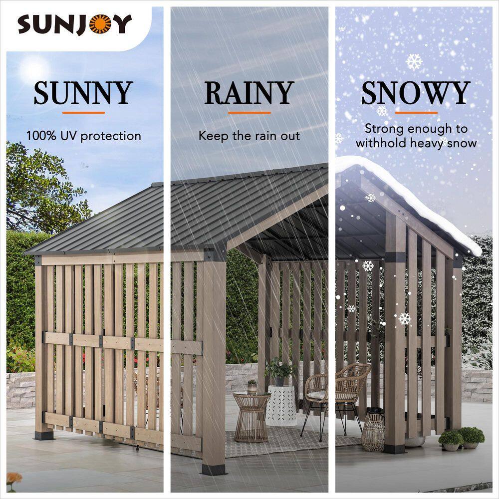 Sienna 11 ft. Cedar Wood and Steel Hot Tub Gazebo