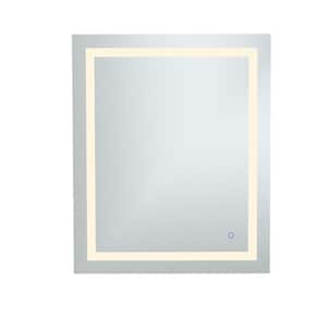 Timeless 30 in. W x 36 in. H Framed Rectangular LED Light Bathroom Vanity Mirror in Silver