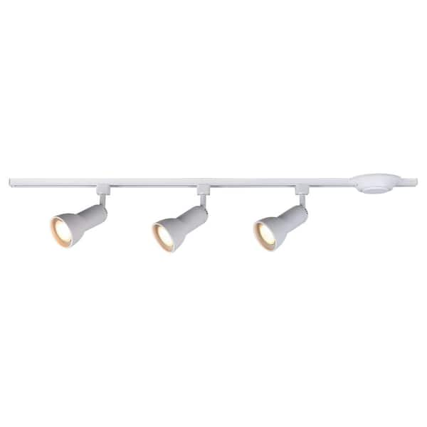 Hampton Bay 4 ft. White Hard Wired Linear Track Lighting Kit with