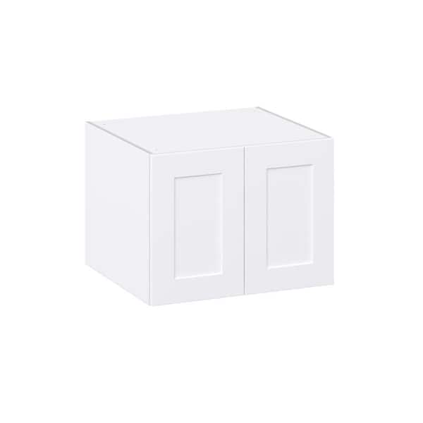 J COLLECTION Wallace Painted Shaker 27 in. W x 24 in. D x 20 in. H Warm White Assembled Deep Wall Bridge Kitchen Cabinet