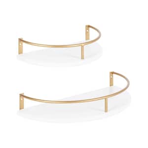 Camryn 8.00 in. x 15.50 in. White MDF Floating Decorative Wall Shelf Set of 2