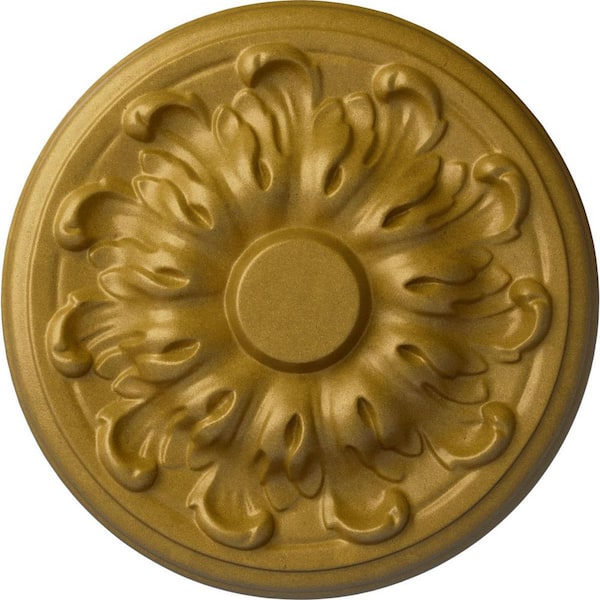 Ekena Millwork 7-7/8 in. x 1-1/2 in. Millin Polyurethane Ceiling Medallion (Fits Canopies upto 2 in.), Pharaohs Gold