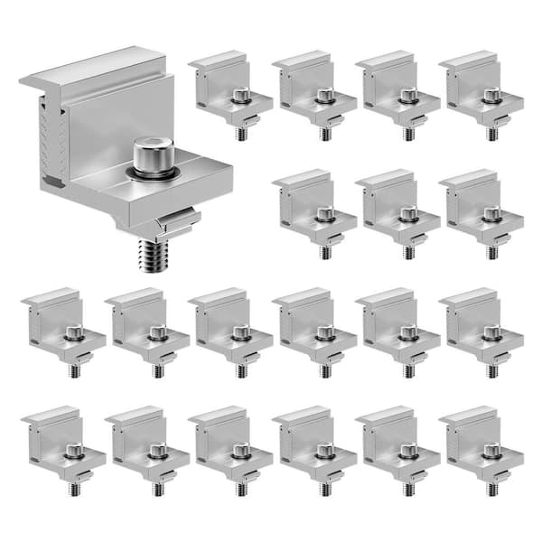 VEVOR Solar Panel Z Mounting Brackets, 35-50mm Adjustable Solar Panel End Clamps, Lightweight Anodized Aluminum