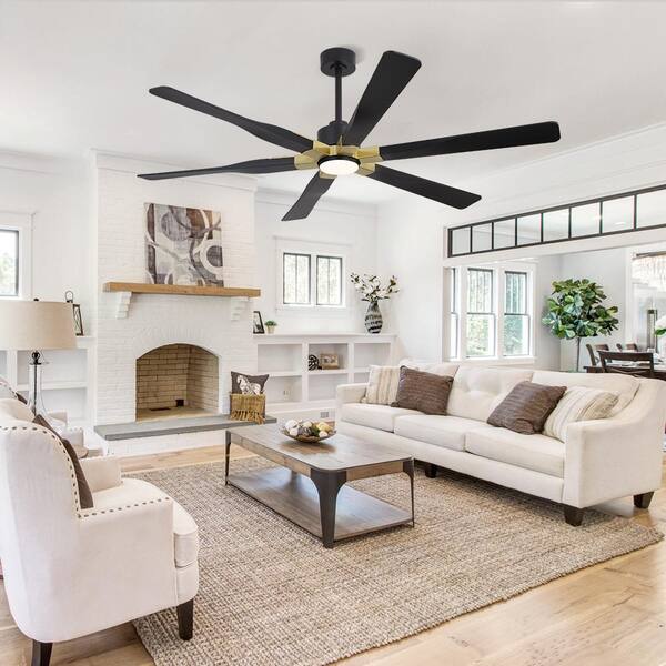 MLiAN 68 in. (5.7 ft.) 6 Blades Indoor Ceiling Fan with Integrated