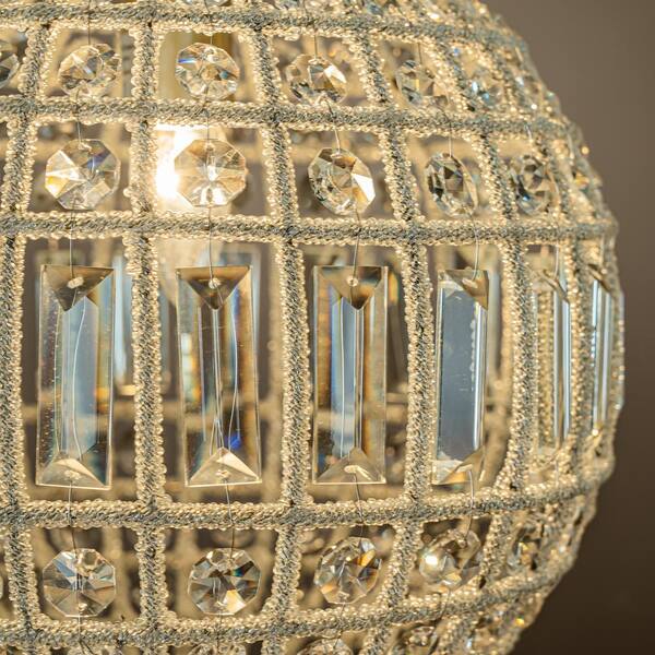 ALOA DECOR 3-Light 16 Retro Antique Gold Crystal Globe Chandelier