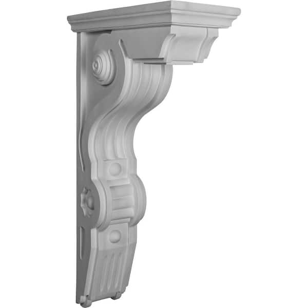 Ekena Millwork 6-1/2 in. x 14-1/2 in. x 26 in. Primed Polyurethane Giana Large Corbel