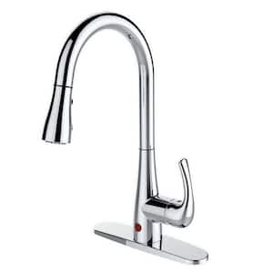 Single-Handle Pull-Down Sprayer Kitchen Faucet with Hands-Free in Chrome