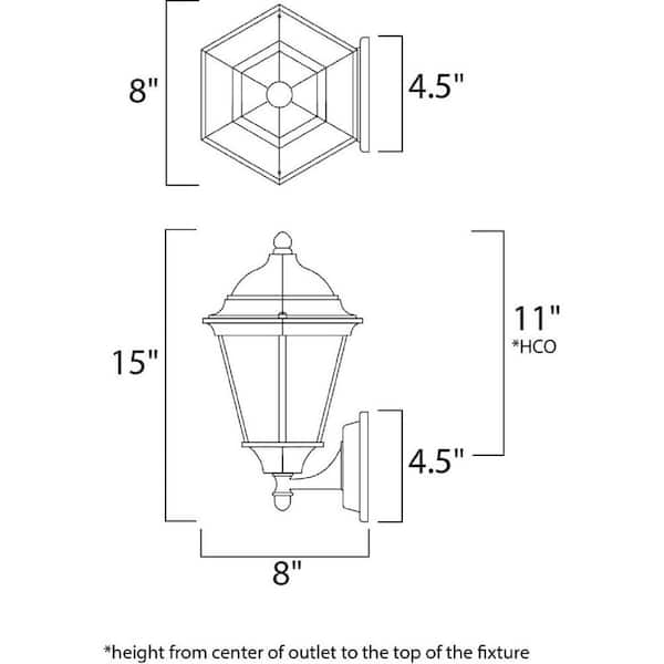 Westlake 8 in. W 1-Light Black Outdoor Wall Lantern Sconce