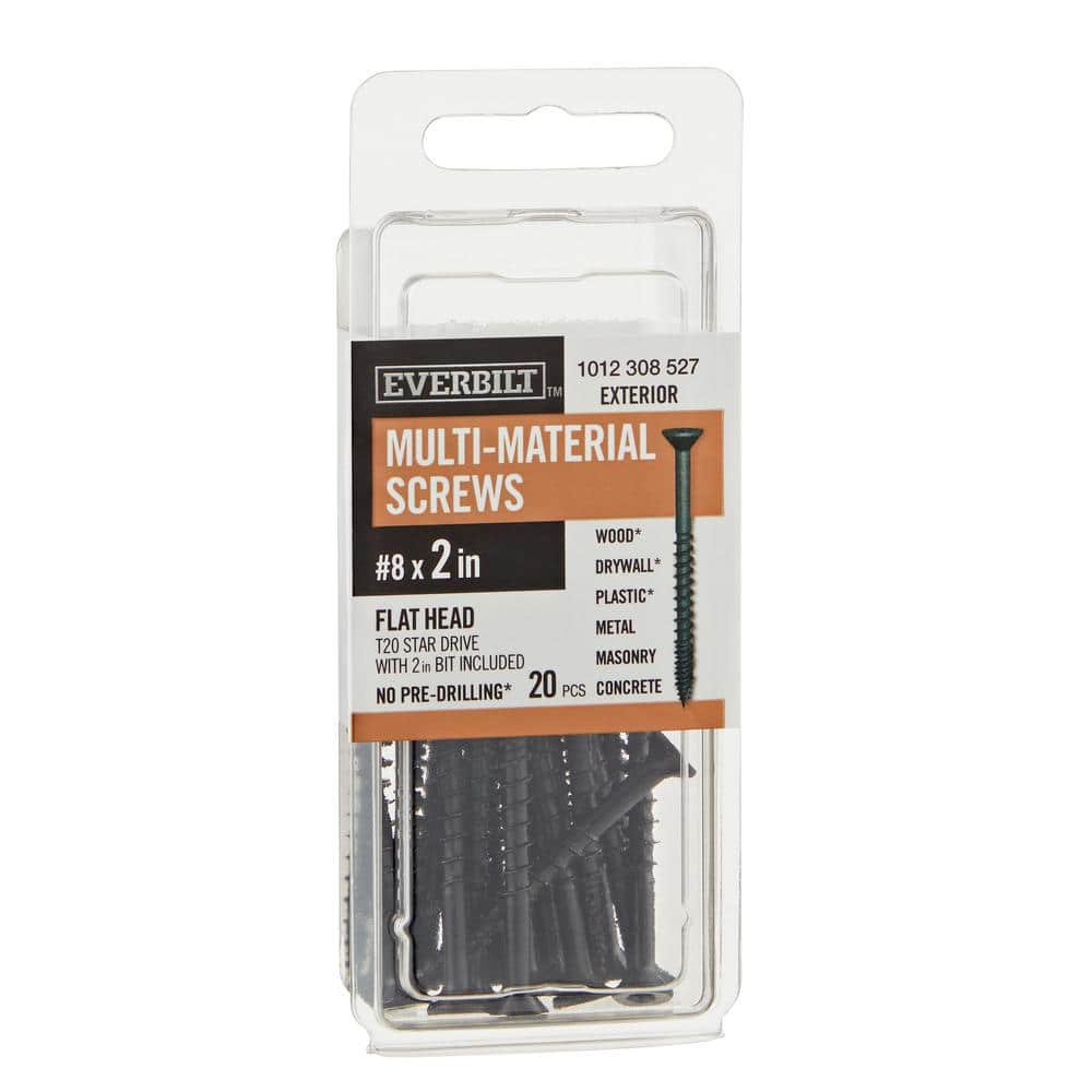 "#8 x 2 in. Black 6-Lobe Torx Drive Exterior Flat Head Multi-Material Screw (20-Pack)" price history on PriceWatchPro