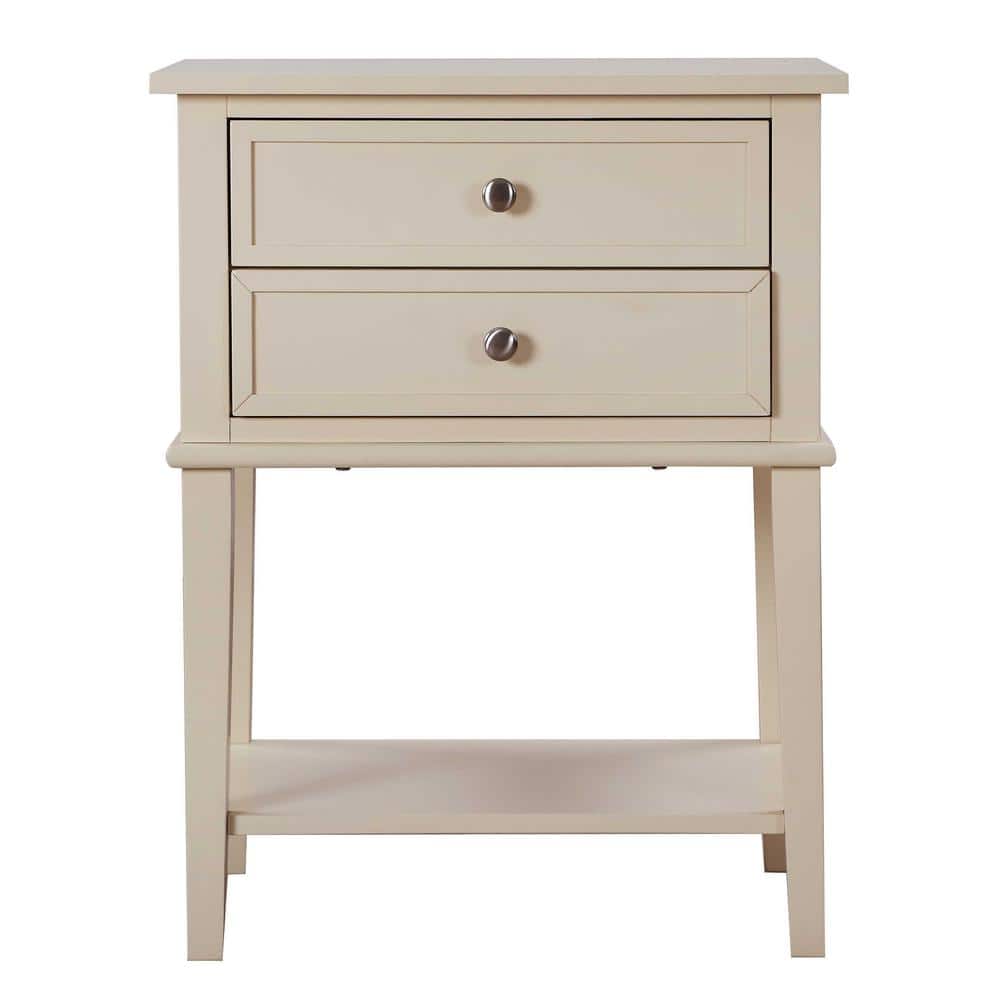 Passion Furniture Newton 2Drawer Beige Nightstand (28 in. H x 16 in. W