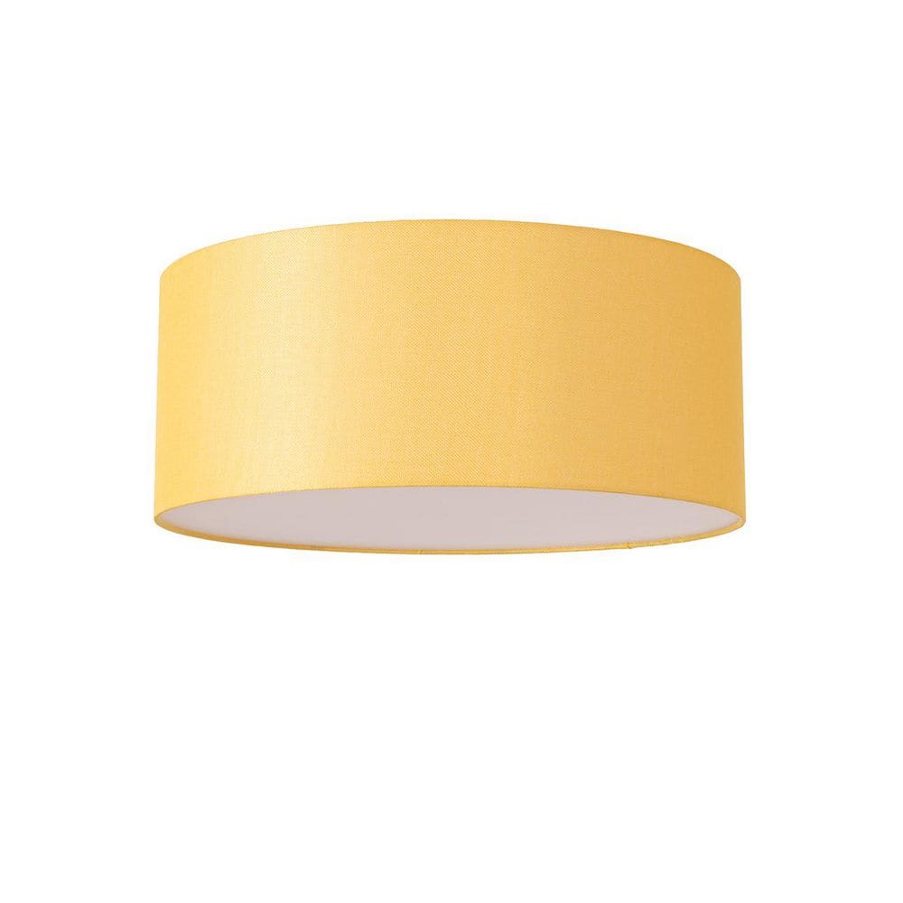 Stretch 3 in. Satin Nickel Modern 1-Light Smart Dimmable LED Flush Mount for Living Room with Mustard Linen Drum Shade price history on PriceWatchPro