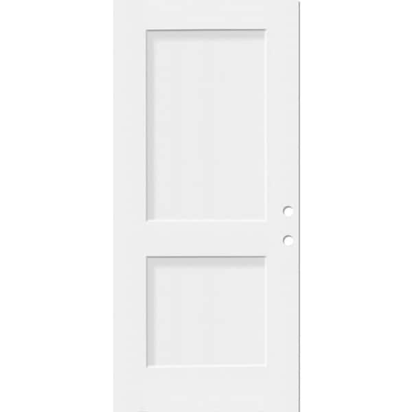 Steves & Sons Legacy 32 in. x 80 in. Left Handed 2P Squaretop Shaker Unfinished White Fiberglass Front Door Slab
