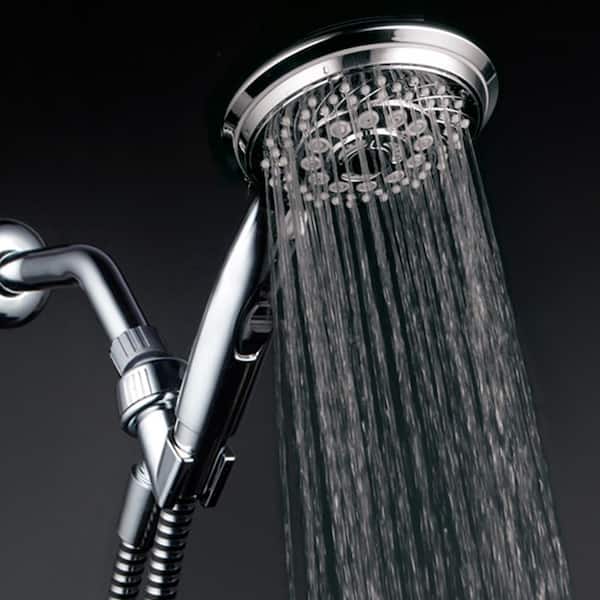 7-Spray 4 in. Single Wall Mount Handheld Adjustable Shower Head in Chrome