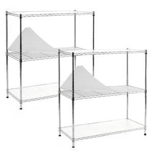 Chrome 3-Tier Carbon Steel Wire Garage Storage Shelving Unit, NSF Certified (2-Pack) (36 in. W x 36 in. H x 16 in. D)