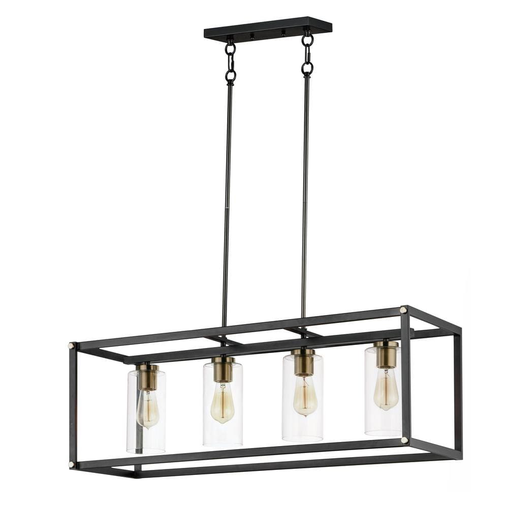 Capitol 4 Light Black Linear Pendant Light price history on PriceWatchPro