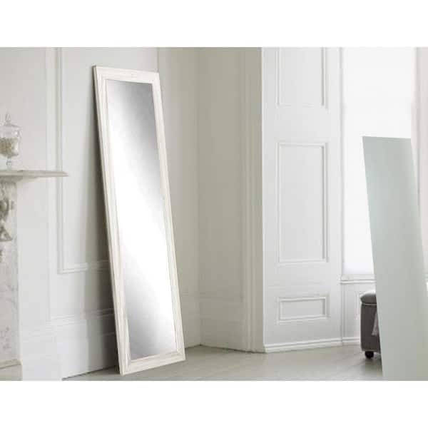 BrandtWorks Oversized White Wood Farmhouse Rustic Mirror (70.5 in. H X 15.5 in. W)