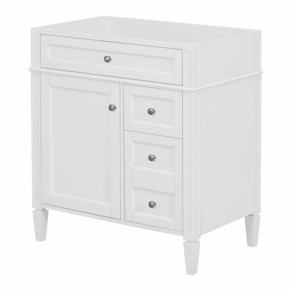 29.3 in. W x 17.87 in. D x 33 in. H Bath Vanity Cabinet without Top in White with a Tip-out Drawer and 2 Drawers