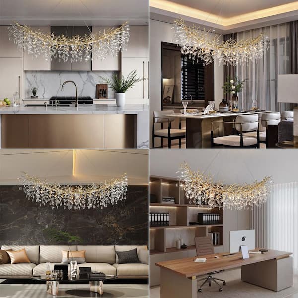 YUYI Modern Chandelier 72 in. 20-Light Gold Chandelier for Dinning