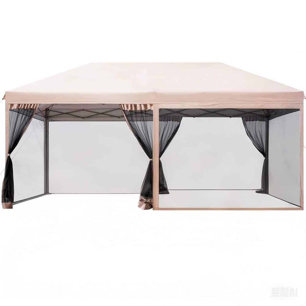 20 ft. x 10 ft. Pop Up Canopy Tent with Mosquito Netting,Outdoor Instant Pa