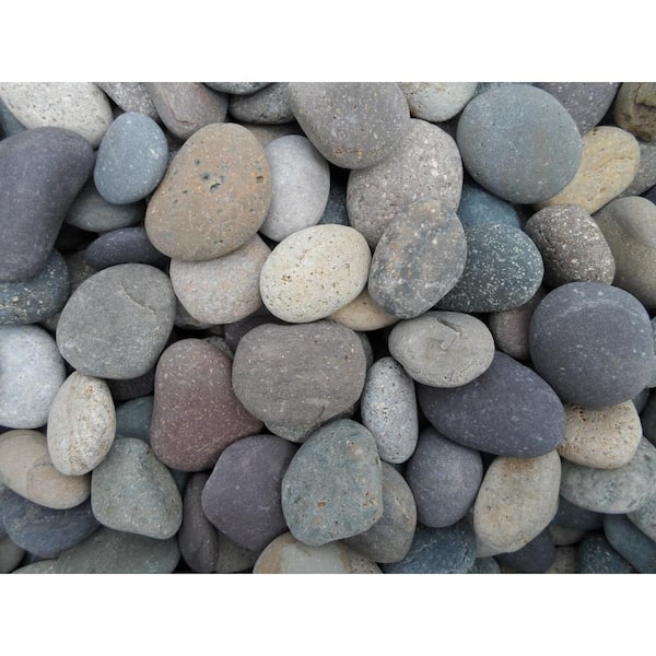 Unbranded Rock Ranch 0.50 cu. ft. 40 lbs. 1 in. to 2 in. Mixed Mexican Beach Pebble (40-Bag 20 cu. Ft. 1600 lbs. Pallet)