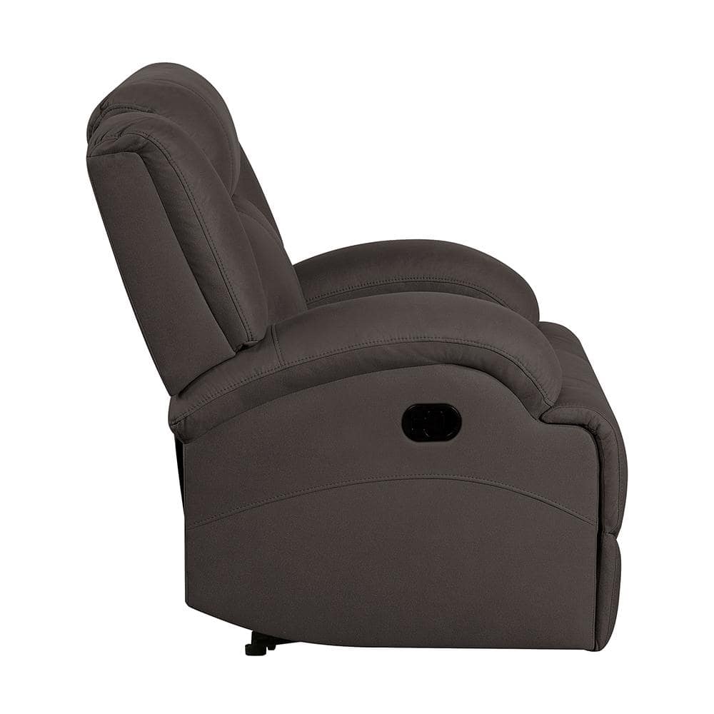 Chocolate Microfiber Manual Recliner with Coil Spring Seating