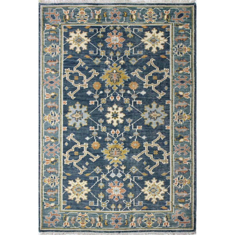 BASHIAN Artifact Prim Blue 3 ft. x 8 ft. Geometric Transitional Runner ...