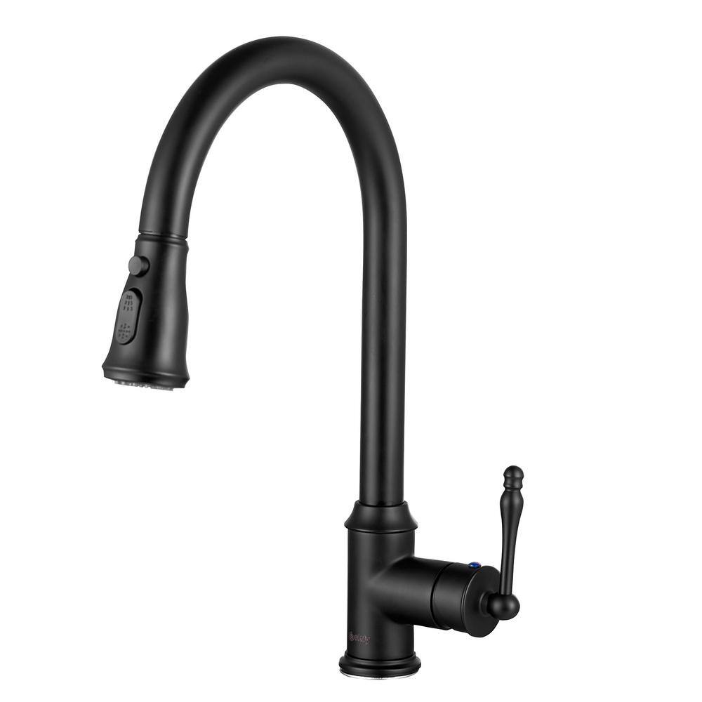 Matte Black Stainless Steel Single Bowl Kitchen Sink with Faucet Kit
