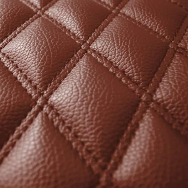 FH Group Brown 4-Piece Luxury Universal Liners Heavy Duty Faux Leather Car Floor Mats Diamond Design
