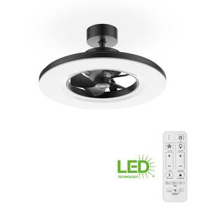 Sarina 23 in. Indoor LED Matte Black Ceiling Fan with Remote