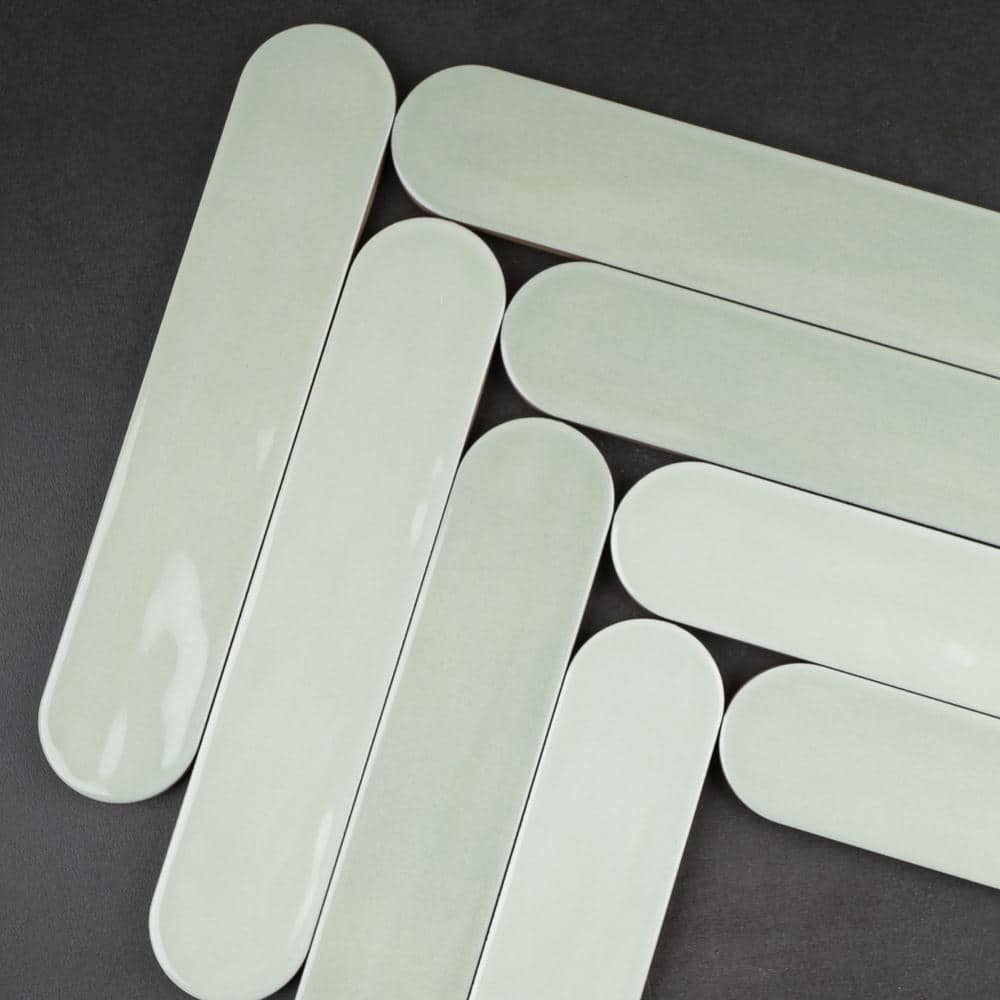 Verde Green Polished Ceramic Subway Wall Tile 2x10