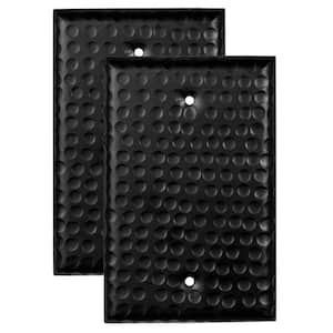 Hammered 1-Gang Black Blank/No Device Metal Wall Plate (2-Pack)