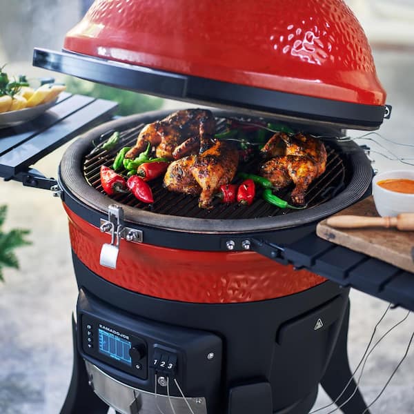 Kamado Joe Konnected Joe 18 in. Digital Charcoal Grill and Smoker with  Auto-Ignition and Wi-Fi Temperature Control KJ15041123 - The Home Depot