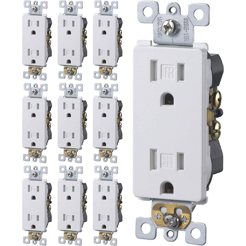 Decorator Receptacle 15 Amp 125-Volt NEMA5-15R Wall Mount Duplex Outlet UL Listed, White (20-Pack) price history on PriceWatchPro
