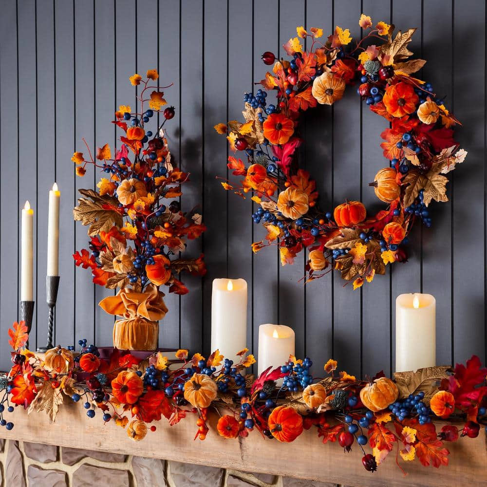 Evergreen Enterprises 59 in. Harvest Artificial Topiary Garland