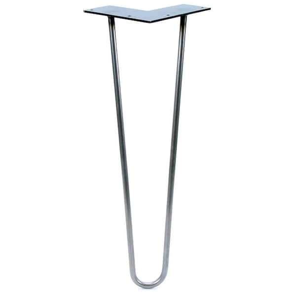 Unbranded Standard 3/8 in. Dia 26 in. Raw Steel, 2-Rod Hairpin Leg