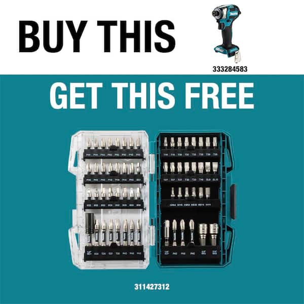 18-Volt LXT Lithium-Ion Brushless 4-Speed Impact Driver w/ IMPACT XPS Alloy Steel Impact Rated Drill Bit Set (60-Piece)