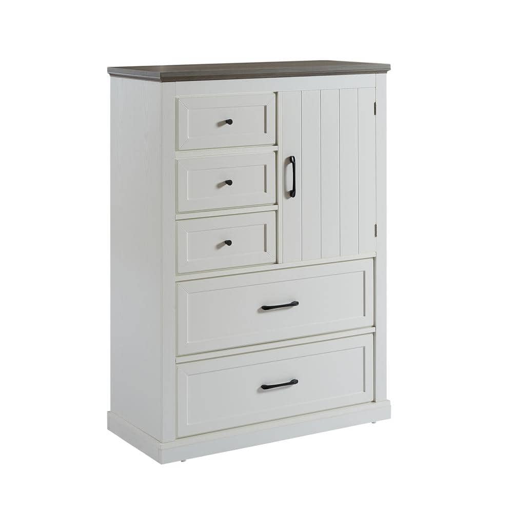 34 in. W x 15.8 in. D x 47.20 in. H White Wood Linen Cabinet Organizer Stor
