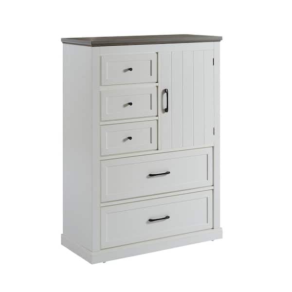 Unbranded 34 in. W x 15.8 in. D x 47.20 in. H White Wood Linen Cabinet Organizer Storage