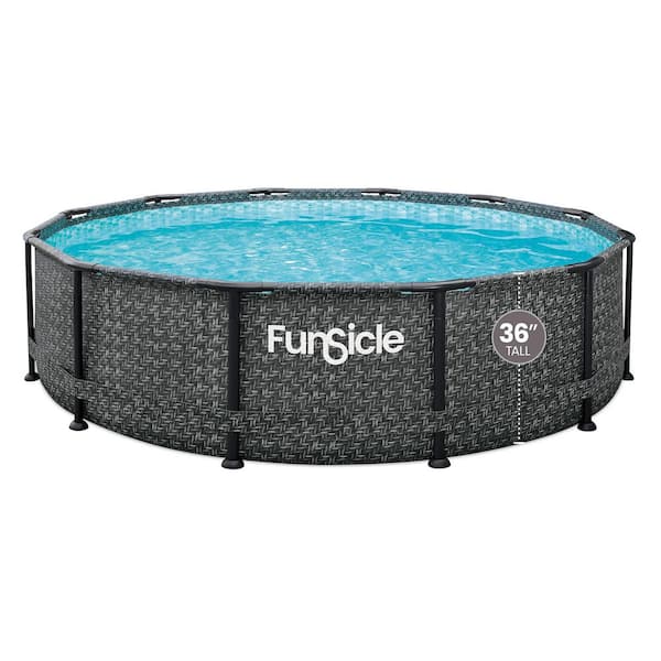 12 ft. x 36 in. Oasis Designer Round Above Ground Pool, Dark Herringbone