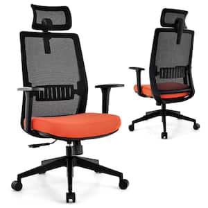 Mesh Office Chair Big Tall Rolling Ergonomic Executive Chair Height Adjustable 400 lbs in Black & Orange