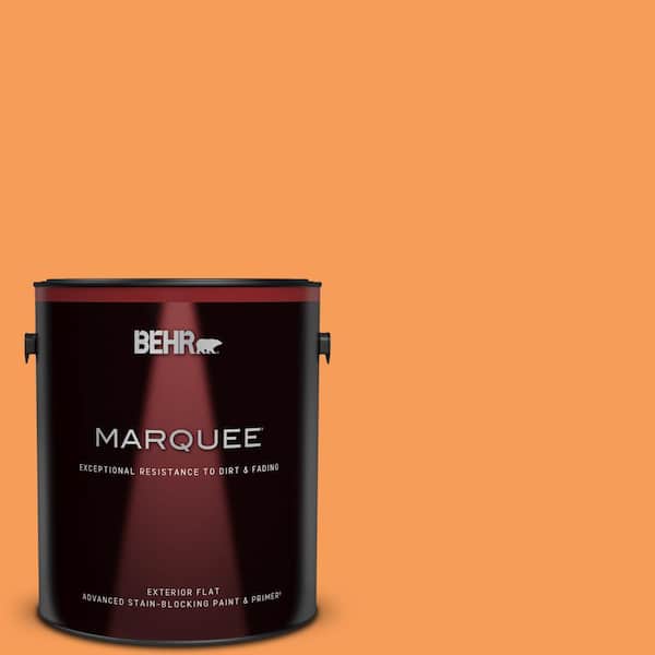 BEHR MARQUEE 1 gal. #P220-6 Bergamot Orange Flat Exterior Paint & Primer