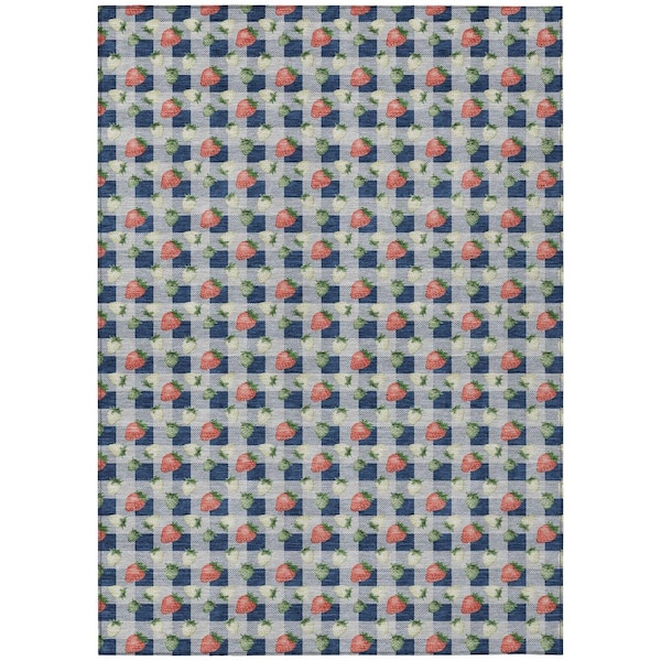 Chantille Machine Washable Indoor/Outdoor Abstract ACN2865 Navy 5 ft. x 7 ft. 6 in. Area Rug
