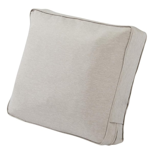 Classic Accessories Montlake 25 in. W x 22 in. H x 4 in. T Outdoor Lounge Chair/Loveseat Back Cushion in Heather Grey