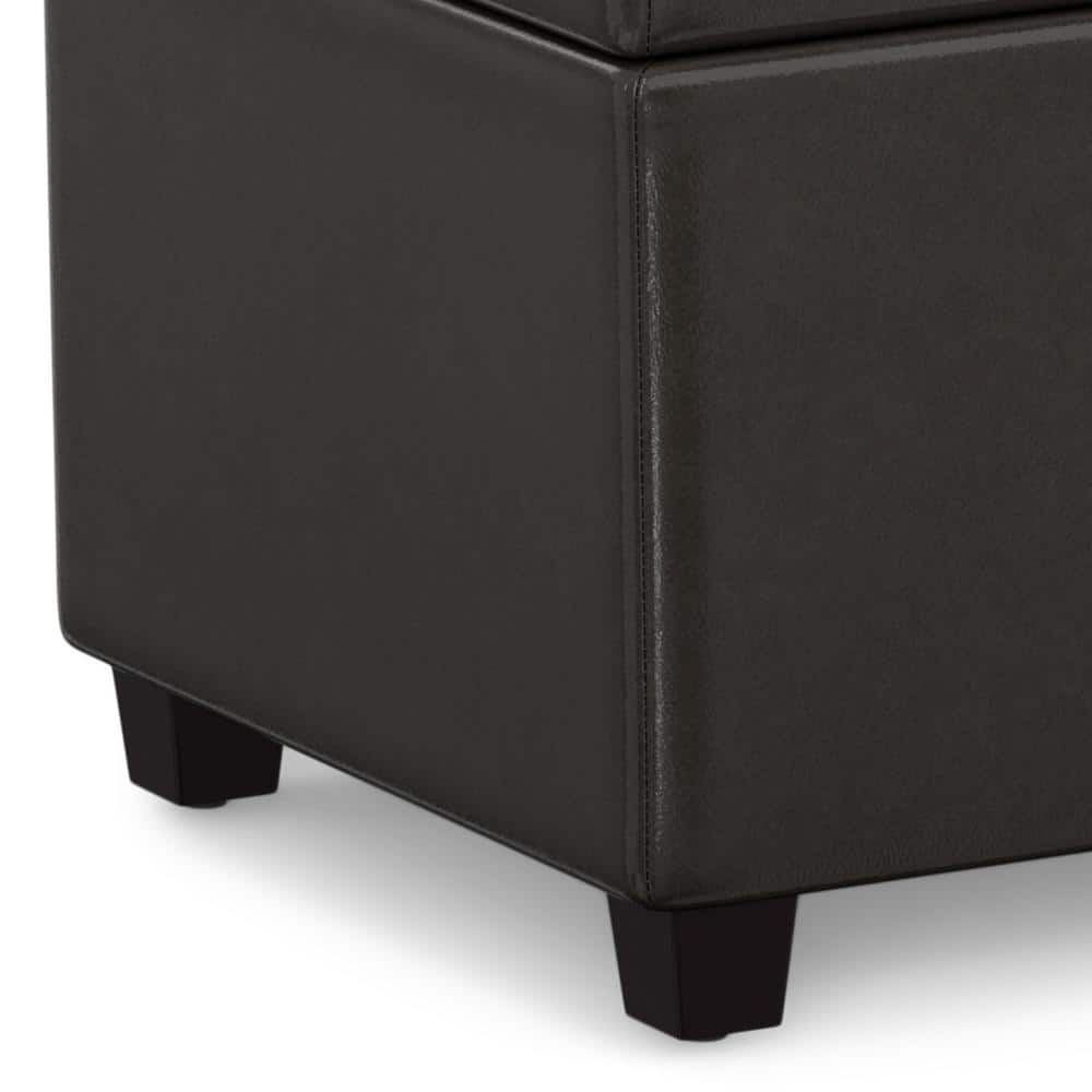 Tanners Brown Faux Leather Extra Large Storage Ottoman Bench